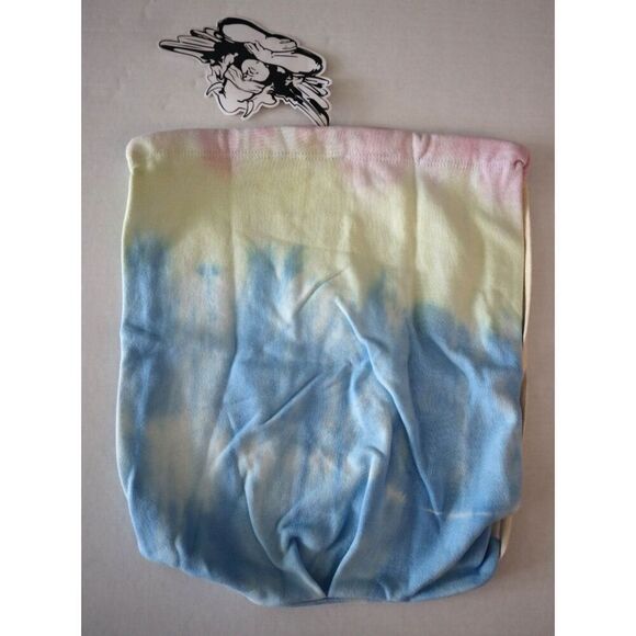 Boys Lie Women's Pink/Blue Cotton Candy Tie Dye Drawstring Bag w/Angel Sticker - Picture 2 of 8